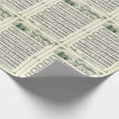 Weihnachtslieder, Vintage Noten Geschenkpapier (Ecke)