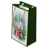 Weihnachtslieder Vintages Party Kleine Geschenktüte (Rückseite Schrägansicht)