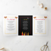 Weihnachtslieder von Kerzenlicht schwarz Dreifach-gefaltete Programmkarte (Innenseite)