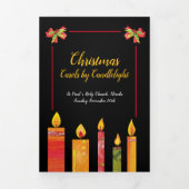 Weihnachtslieder von Kerzenlicht schwarz Dreifach-gefaltete Programmkarte (Cover)