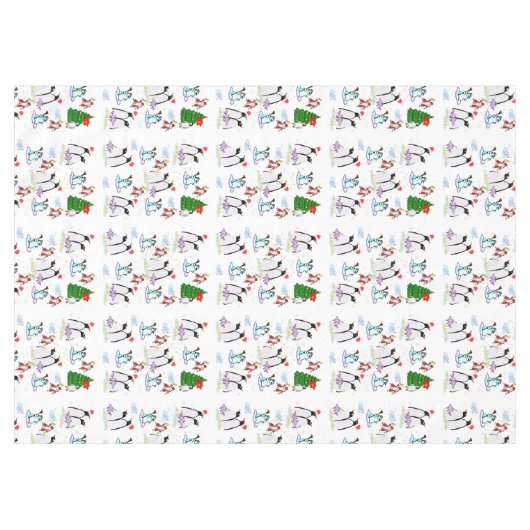 Weihnachtslieder, Weihnachten, Schneemann, Pinguin Tischdecke (Vorderseite (Horizontal))