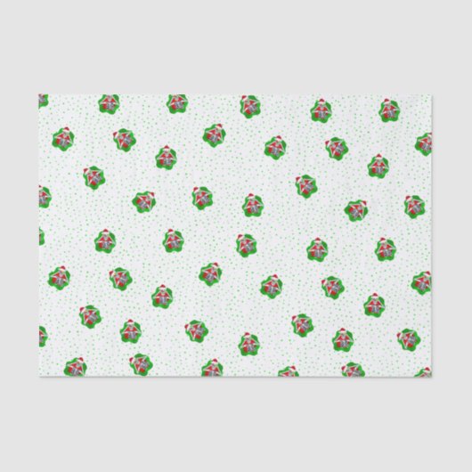 Weihnachtslieder-Weihnachtsmannmützen in Circles D Seidenpapier (Vorderseite)