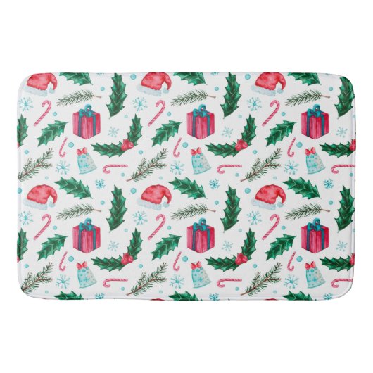 Weihnachtslieder, Weihnachtsmannmützen und Candy C Badematte (Vorderseite)