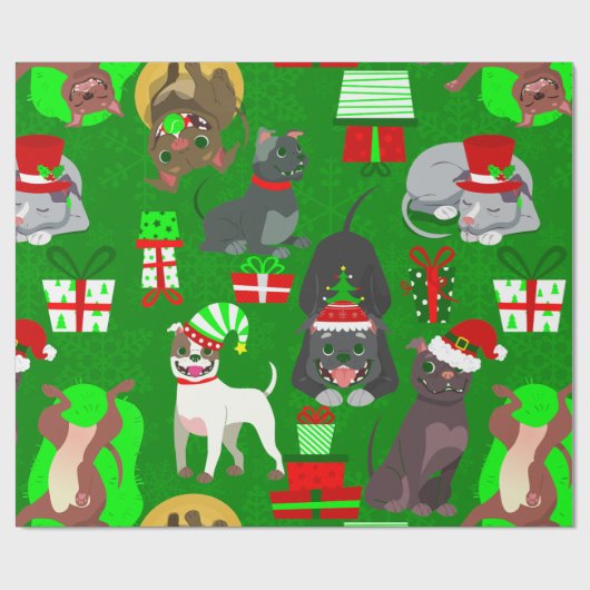 Weihnachtslieder Welpenhund Geschenkpapier (Flach)