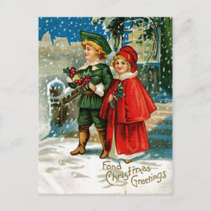 Weihnachtsliedsänger Feiertagspostkarte