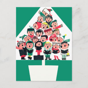 Weihnachtsliedsänger Feiertagspostkarte