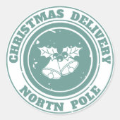 Weihnachtslieferung Nordpol Postmark Runder Aufkleber (Vorderseite)