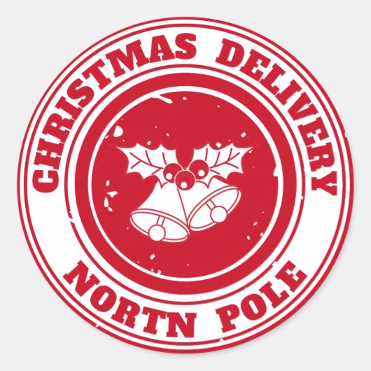 Weihnachtslieferung Nordpol Runder Aufkleber (Vorderseite)