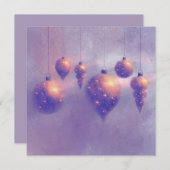 Weihnachtsliegekarte Rose Gold Baubles Flat Card (Vorne/Hinten)