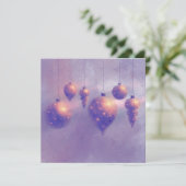 Weihnachtsliegekarte Rose Gold Baubles Flat Card (Stehend Vorderseite)