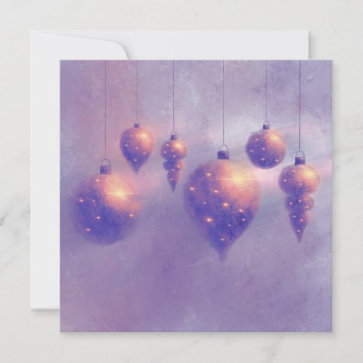 Weihnachtsliegekarte Rose Gold Baubles Flat Card (Vorderseite)