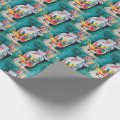 Weihnachtsliegel Retro Vintages Party Geschenkpapier (Ecke)