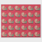 Weihnachtsliegeplatz mit Geschenk Roter Schneefloc Geschenkpapier (Flach)