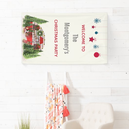 Weihnachtsliegeplatz Rustikale Szene Banner (Insitu)