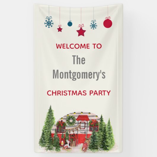 Weihnachtsliegeplatz Rustikale Szene Banner (Vertikal)