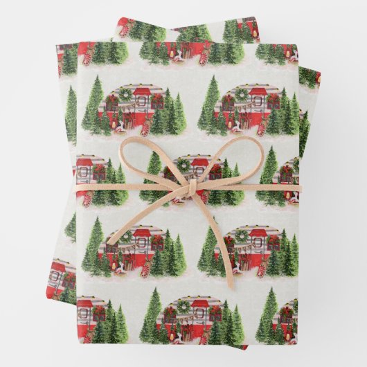 Weihnachtsliegeplatz Rustikale Szene Geschenkpapier Set (Beispiel)