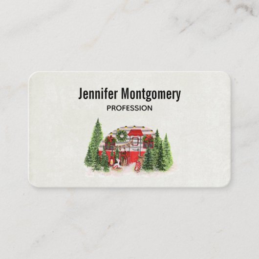 Weihnachtsliegeplatz Rustikale Szene Visitenkarte (Vorderseite)