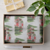 Weihnachtsliegeplatz Rustikales Muster Seidenpapier (Geschenk)