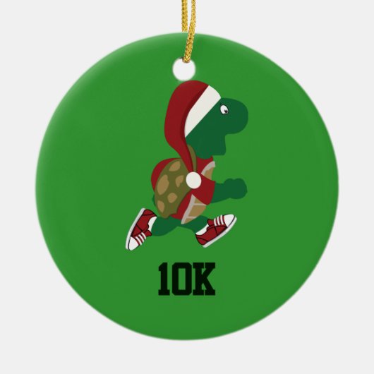 Weihnachtsliegeschildkröte 10K Keramikornament (Vorne)