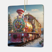 Weihnachtsliegezug Keramikornament (Links)