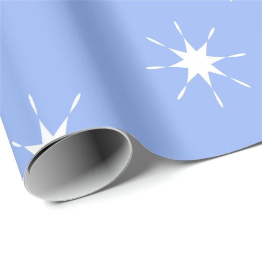 Weihnachtslila und weiß mit Sternen Geschenkpapier (Rolleneckpunkt)