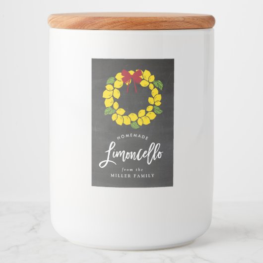 Weihnachtslimoncello-Kranz, Etikett (Vorderseite)
