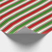 Weihnachtslines in Rot, Weiß, Grün Geschenkpapier (Ecke)