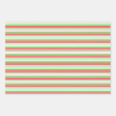 Weihnachtslines in Rot, Weiß, Grün Geschenkpapier Set (Vorderseite 2)