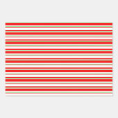 Weihnachtslines in Rot, Weiß, Grün Geschenkpapier Set (Vorderseite)