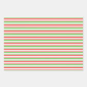 Weihnachtslinien grün, weiß, rot farbig geschenkpapier set (Vorderseite 3)