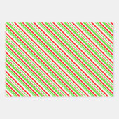 Weihnachtslinien grün, weiß, rot farbig geschenkpapier set (Vorderseite 2)