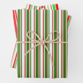 Weihnachtslinien grün, weiß, rot farbig geschenkpapier set (Beispiel)