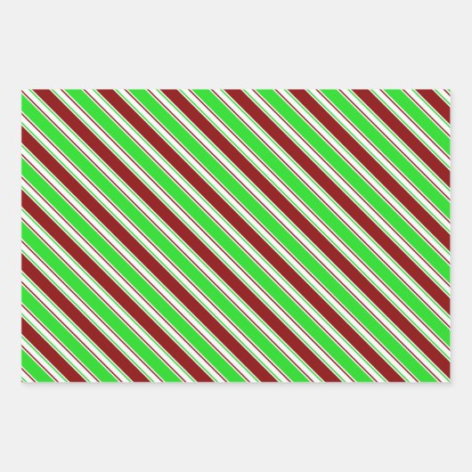 Weihnachtslinien grün, weiß, rot farbig geschenkpapier set (Vorderseite 2)