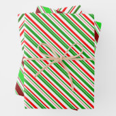 Weihnachtslinien grün, weiß, rot farbig geschenkpapier set (Beispiel)