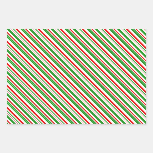 Weihnachtslinien grün, weiß, rot farbig geschenkpapier set (Vorderseite)