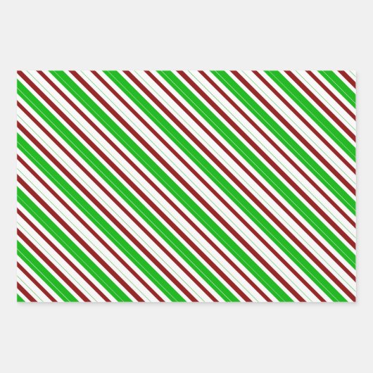 Weihnachtslinien grün, weiß, rot farbig geschenkpapier set (Vorderseite)