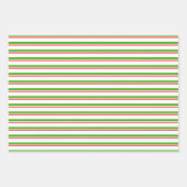 Weihnachtslinien grün, weiß, rot farbig geschenkpapier set (Vorderseite 3)