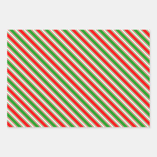 Weihnachtslinien grün, weiß, rot farbig geschenkpapier set (Vorderseite 2)
