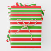 Weihnachtslinien grün, weiß, rot farbig geschenkpapier set (Beispiel)