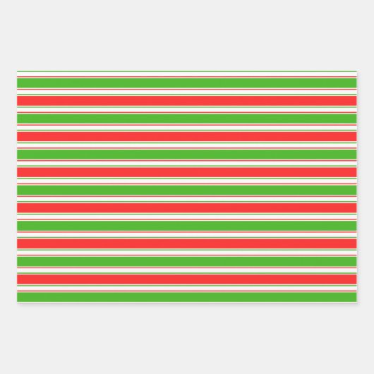 Weihnachtslinien grün, weiß, rot farbig geschenkpapier set (Vorderseite)