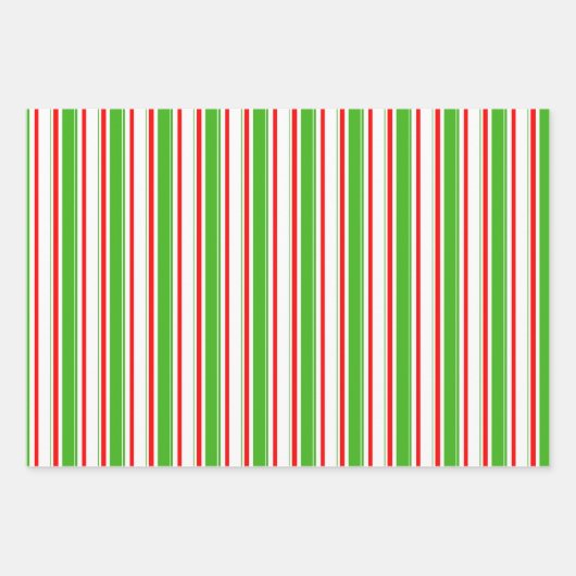 Weihnachtslinien grün, weiß, rot farbig geschenkpapier set (Vorderseite 3)