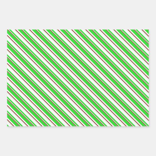 Weihnachtslinien grün, weiß, rot farbig geschenkpapier set (Vorderseite 3)