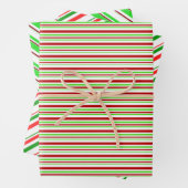 Weihnachtslinien grün, weiß, rot farbig geschenkpapier set (Beispiel)