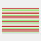 Weihnachtslinien grün, weiß, rot farbig geschenkpapier set (Vorderseite)