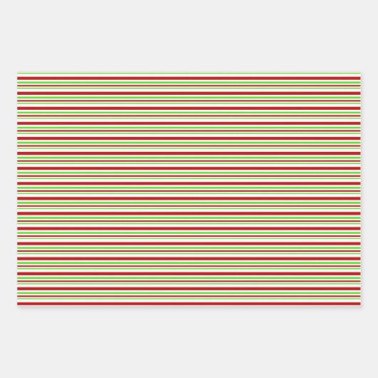 Weihnachtslinien grün, weiß, rot farbig geschenkpapier set (Vorderseite)