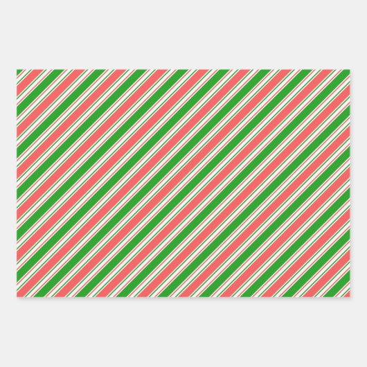 Weihnachtslinien grün, weiß, rot farbig geschenkpapier set (Vorderseite 2)
