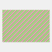 Weihnachtslinien grün, weiß, rot farbig geschenkpapier set (Vorderseite)