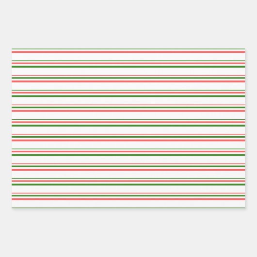 Weihnachtslinien grün, weiß, rot farbig geschenkpapier set (Vorderseite)