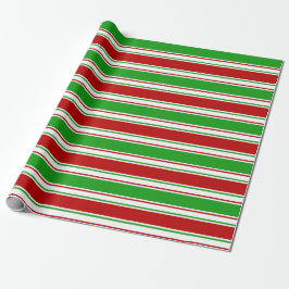 Weihnachtslinien im Grünen, Weiß, Rot und Rot Geschenkpapier