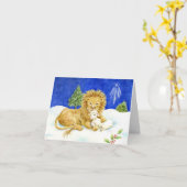 Weihnachtslion und Lamm-Blankenkarte Karte (Gelbe Blume)